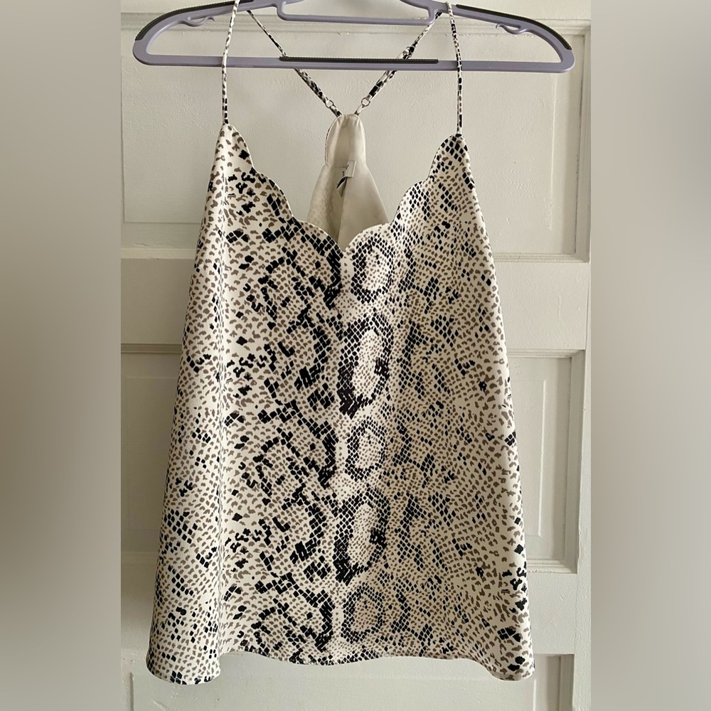 J.Crew Black, White and Tan Patterned Camisole